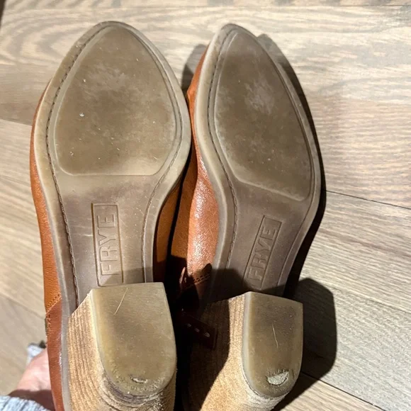 Frye Tan Leather Ankle Booties - Picture 5 of 9